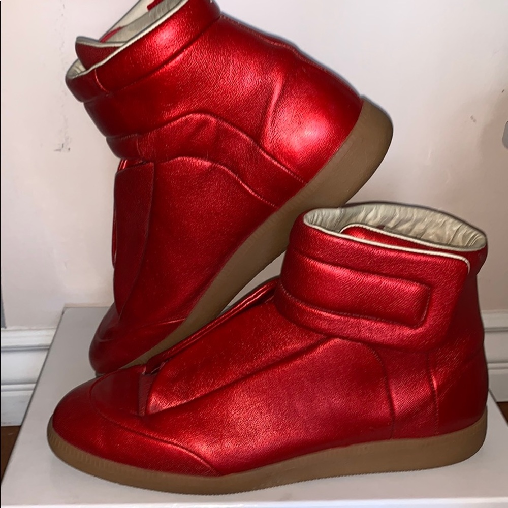 Maison Margiela Red Leather Hi-top Sneaker